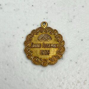 Vintage BFCI Rainbow Grand Assembly 1969 Brass Medal Medallion Pendant Charm